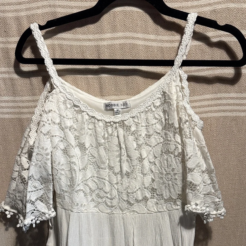 Robbie Bee Off-Shoulder Lace Midi Dress